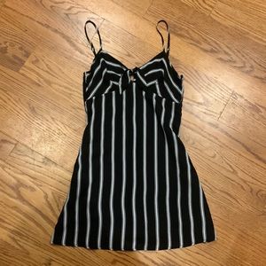 Black And White Striped Skater Dress!